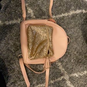 Pink with gold sequins- kids mini backpack
